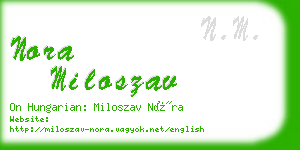 nora miloszav business card